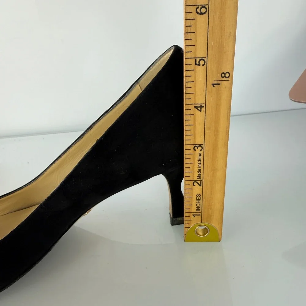 Sarah Flint Perfect Kitten Pumps Women 40 Black Suede Sculptural Heel Italy